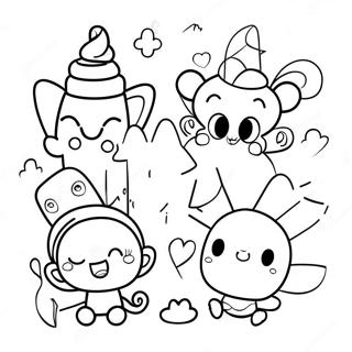 Whimsical Kidcore Characters Coloring Page 47054-39157