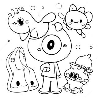 Whimsical Kidcore Characters Coloring Page 47054-39159