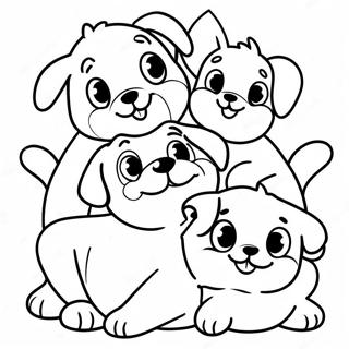 Playful Puppy Family Coloring Page 47074-39173