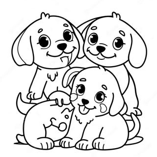 Playful Puppy Family Coloring Page 47074-39174