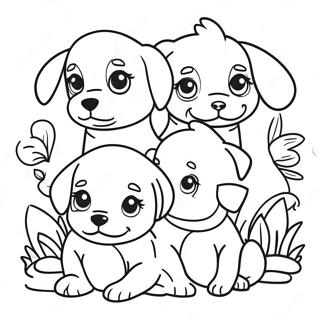 Playful Puppy Family Coloring Page 47074-39175