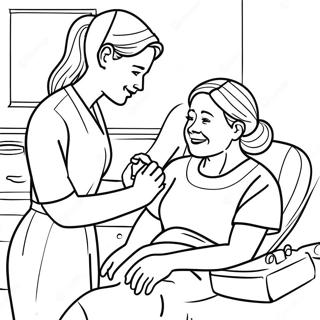 Cna Nurse Helping Patient Coloring Page 47084-39185