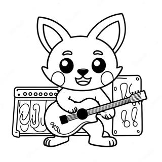 Aggretsuko In A Rock Band Coloring Page 47094-39192