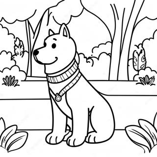 Friendly Service Dog In A Park Coloring Page 47114-39210