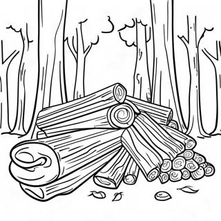 Logging Scene With Tall Trees Coloring Page 47123-39207