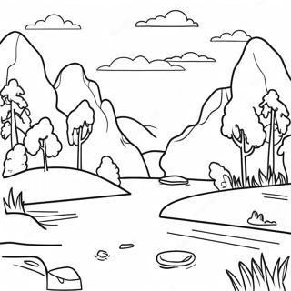 Serene Nature Landscape Coloring Page 4712-3790