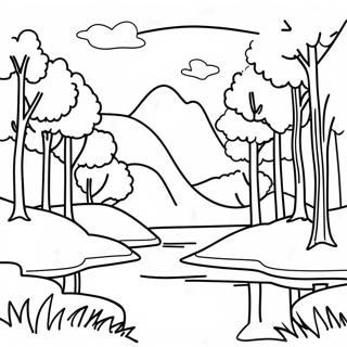 Serene Nature Landscape Coloring Page 4712-3791