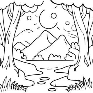 Serene Nature Landscape Coloring Page 4712-3792