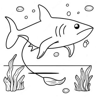 Aggressive Bull Shark Swimming Coloring Page 47154-39237