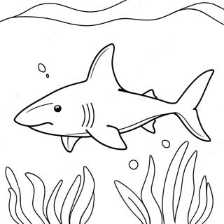 Aggressive Bull Shark Swimming Coloring Page 47154-39239