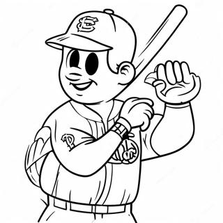 St Louis Cardinals Player Hitting Coloring Page 47174-39255