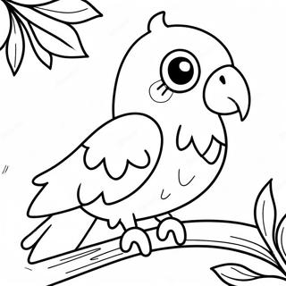 Colorful Parrot Tropical Bird Coloring Page 47194-39277