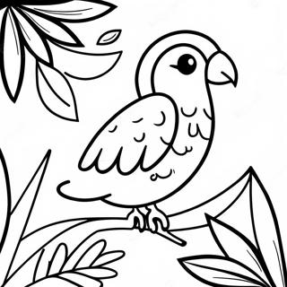 Colorful Parrot Tropical Bird Coloring Page 47194-39279