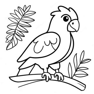 Colorful Parrot Tropical Bird Coloring Page 47194-39280