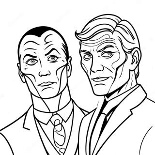 Two Face Villain Coloring Page 47203-39282