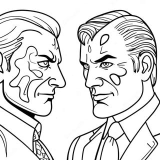 Two Face Villain Coloring Page 47203-39283