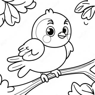 Cute Bluebird Sitting On A Branch Coloring Page 47234-39305