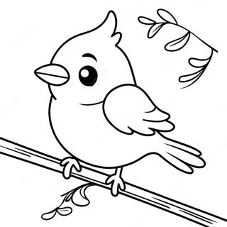 Cute Bluebird Sitting On A Branch Coloring Page 47234-39306