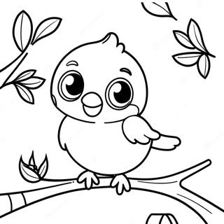 Cute Bluebird Sitting On A Branch Coloring Page 47234-39308