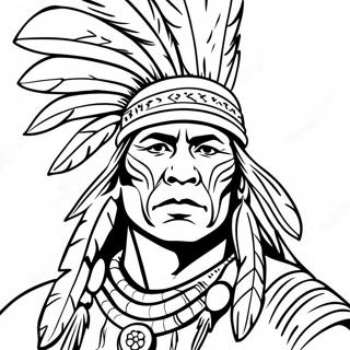 Realistic Native American Warrior Coloring Page 47253-39314