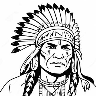 Realistic Native American Warrior Coloring Page 47253-39315