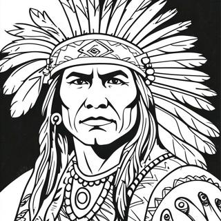 Realistic Native American Warrior Coloring Page 47253-39316