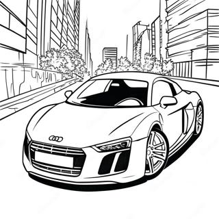 Sleek Audi R8 In Motion Coloring Page 47264-39325