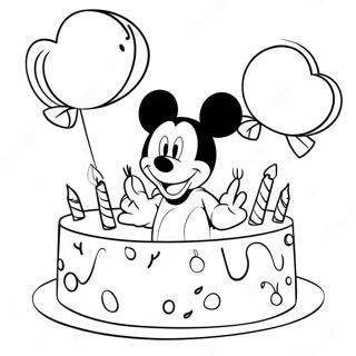 Mickey Mouse Birthday Celebration Coloring Page 47274-39330