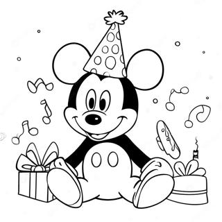 Mickey Mouse Birthday Celebration Coloring Page 47274-39332