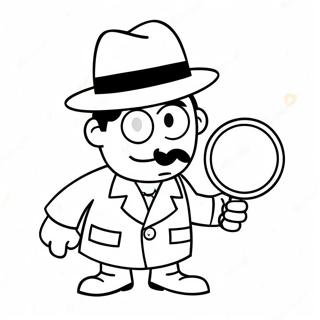 Funny Detective With Magnifying Glass Coloring Page 47284-39338