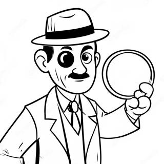 Funny Detective With Magnifying Glass Coloring Page 47284-39339