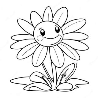 Cute Daisy With Ladybug Coloring Page 472-380