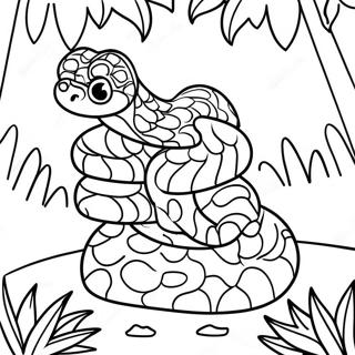 Colorful Jungle Snake Coloring Page 4732-3805