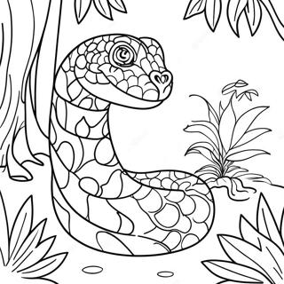 Colorful Jungle Snake Coloring Page 4732-3807