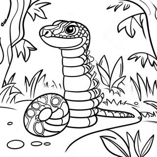 Colorful Jungle Snake Coloring Page 4732-3808