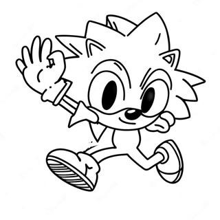 Sonic Running Fast Coloring Page 47334-39389