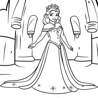 Elegant Ice Queen In A Frozen Castle Coloring Page 47394-39425