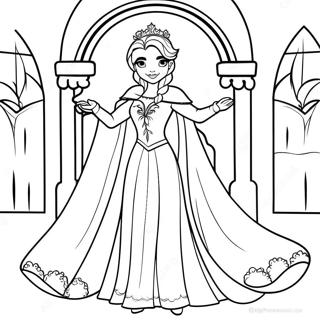 Elegant Ice Queen In A Frozen Castle Coloring Page 47394-39426