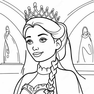 Elegant Ice Queen In A Frozen Castle Coloring Page 47394-39427