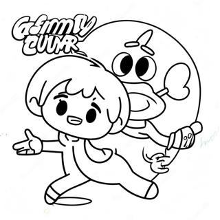 Timmy Turner And Cosmo Coloring Page 4742-3814