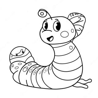 Cute Cartoon Worm Coloring Page 47433-39459