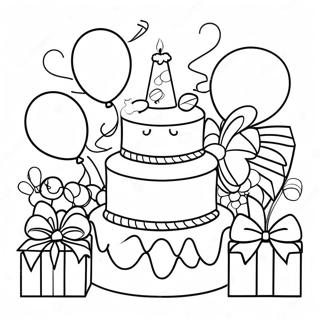 7th Birthday Celebration Coloring Page 47493-39504