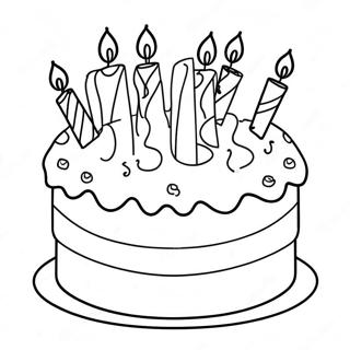 Colorful 7th Birthday Cake Coloring Page 47494-39509