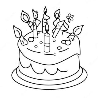 Colorful 7th Birthday Cake Coloring Page 47494-39512