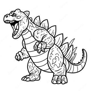 Fierce Godzilla Roaring Coloring Page 47514-39525