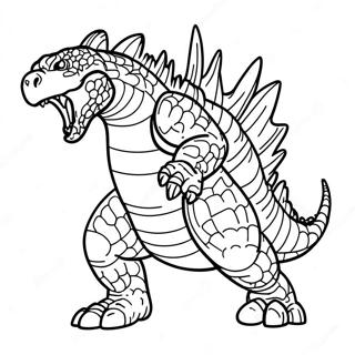 Fierce Godzilla Roaring Coloring Page 47514-39527