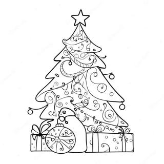 Whimsical Christmas Tree With Ornaments Coloring Page 4752-3824