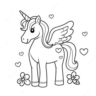 Unicorn Valentines Day Coloring Pages