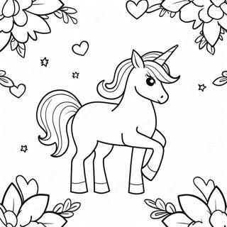 Unicorn Valentines Day Coloring Page 47533-39535