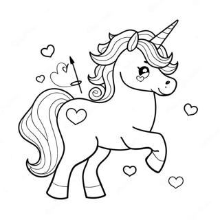 Unicorn Valentines Day Coloring Page 47533-39536